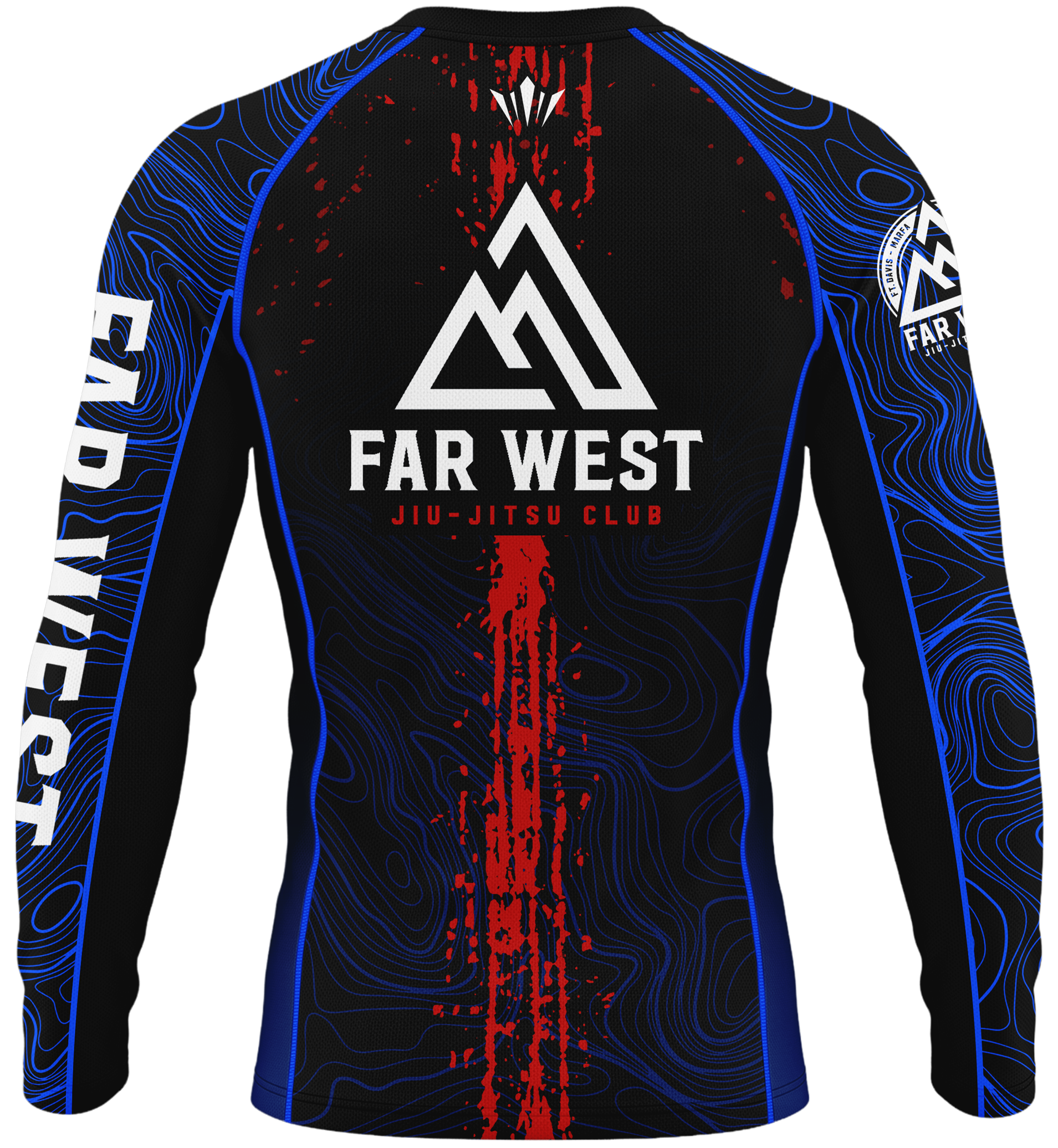 Topographical LS Rashguard - Far West Jiu Jitsu Club