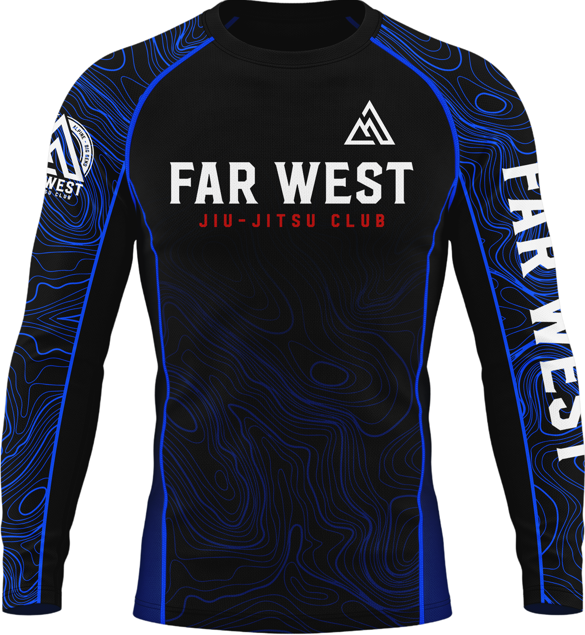 Topographical LS Rashguard - Far West Jiu Jitsu Club