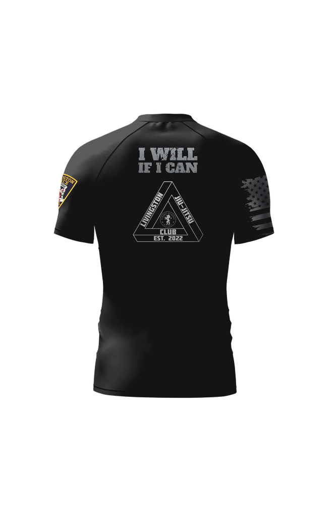 Livingston BJJ Club SS Rashguard - Black
